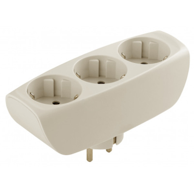 Тройник SP-3e-I 3 с заземлением, слоновая кость ЭРА Б0002370 купить в отделе магазина Экономстрой