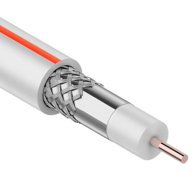 Кабель SAT 50M телевизионный, белый (оплетка AL 75%) купить в отделе магазина Экономстрой