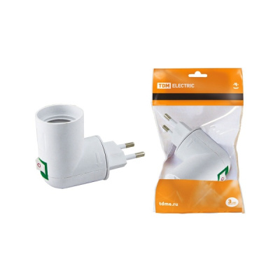 Патрон Е27 с вилкой с выключателем белый TDM SQ0335-1007 купить в отделе магазина Экономстрой