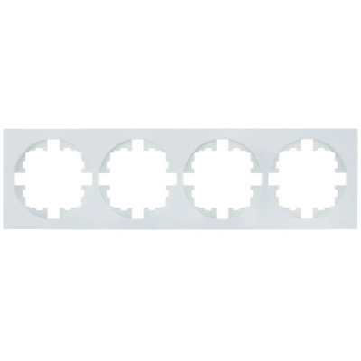 Рамка 4-местная квадратная Lezard Osen, белая, 743-0200-149 купить в отделе магазина Экономстрой