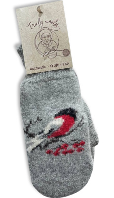 Варежки Снегирь на сером, размер 8, V003003 купить в отделе магазина Экономстрой