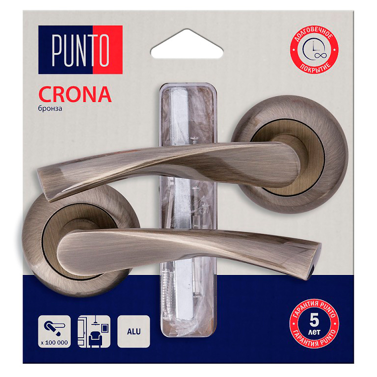 Ручка Punto раздельная LM/A R.TL54.CRONA/HD ABG-6, бронза купить в отделе Ручки дверные магазина Экономстрой