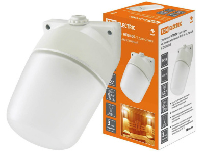 Светильник для сауны наклонный IP54 60W Е27 ТДМ НПБ400-1, 150х110 мм, белый, SQ0303-0049