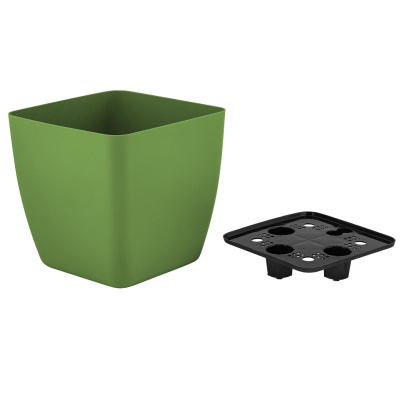 Горшок для цветов InGreen Vienna с дренажной вставкой, 5 л, квадратный, оливковый купить в отделе магазина Экономстрой