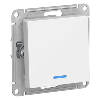 Выключатель Schneider Electric, Atlas, 1 клавишный, с подсветкой, белый