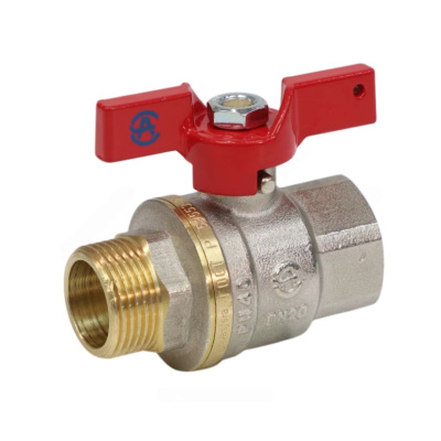 Кран шаровой латунный, ручка бабочка, внутренняя-наружная резьба, Aquasfera Euro 109-0420, PN40, 1/2" купить в отделе магазина Экономстрой