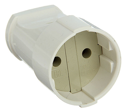 Розетка UNIVersal кабельная, без заземления, белая/черная А115 (5338744) купить в отделе магазина Экономстрой