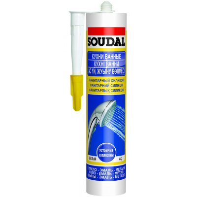 Герметик силиконовый Soudal, универсальный, белый, 280 мл купить в отделе магазина Экономстрой