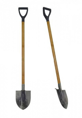 Лопата штыковая с черенком "Рельсовая сталь" V-ручка с ребром 7786 купить в отделе магазина Экономстрой