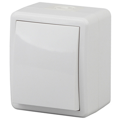 Выключатель 1 клавишный  IP54, 10А 250В, белый, открытой установки, 11-1401-01 ЭРА ЭКСПЕРТ