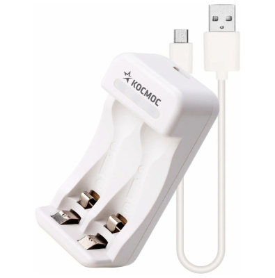 Зарядное устройство для аккумуляторных батареек Космос KOC801USB 1-2 AAA/AA, питание от USB шнура купить в отделе магазина Экономстрой
