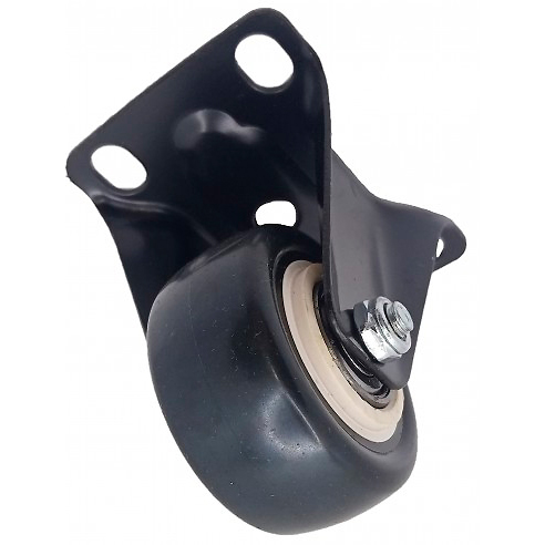 картинка Колесо для тележек и мебели не поворотное, резина, черное, 50 мм от магазина Экономстрой