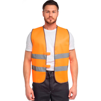 Жилет сигнальный флуоресцентный арт. J02 с СОП, оранжевый, р. (XL) 104-108/170-188 купить в отделе магазина Экономстрой