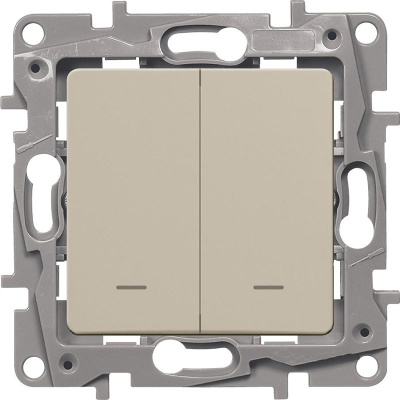 Выключатель 2-х клавишный, слоновая кость с подсветкой Etika (672304) купить в отделе магазина Экономстрой