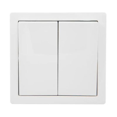 Выключатель 2- клавишный  Lezard Leto, белый