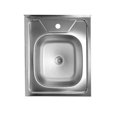 Мойка накладная Владикс нержавеющая сталь, 500x600 мм, 0,6 мм, без сифона, 1 1/2" купить в отделе магазина Экономстрой