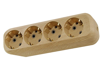 Колодка TDM 4 гнезда, с заземлением "сосна" купить в отделе магазина Экономстрой