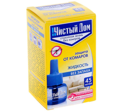 Жидкость от комаров Чистый дом, для фумигатора, 45 мл купить в отделе магазина Экономстрой
