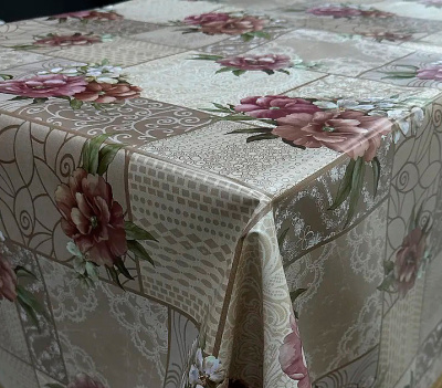 Готовая скатерть Flora, ПВХ на тканевой основе, 100х140 см