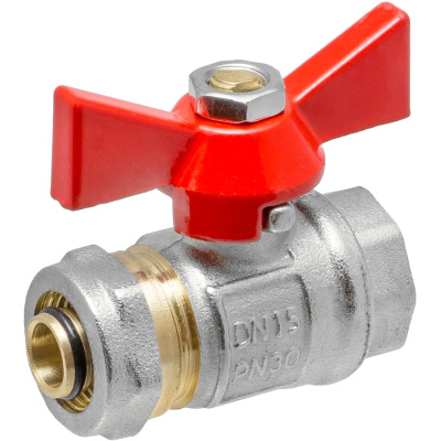 Кран шаровой под обжим, рукоятка бабочка, MPF (MasterProf) Aqualink ИС.080054, 16х1/2" купить в отделе магазина Экономстрой