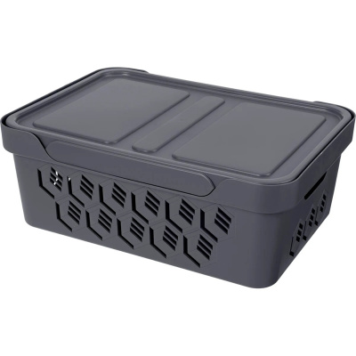Ящик с крышкой универсальный Deluxe, 12 л, Серый купить в отделе магазина Экономстрой