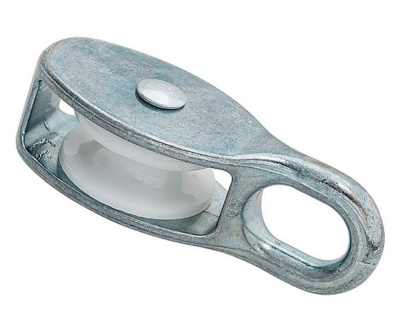 Блок для троса одинарный СТРОЙБАТ, белый цинк, 40 мм купить в отделе магазина Экономстрой