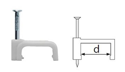 Скоба пластиковая для крепления кабеля плоская 8мм (упаковка 50шт) 71083 купить в отделе магазина Экономстрой