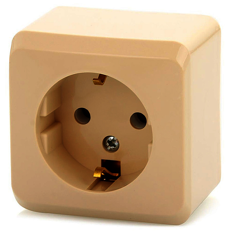 Розетка 1 местная с заземлением открытой установки 16А 250В Крем Этюд Schneider Electric купить в отделе Розетки электрические магазина Экономстрой