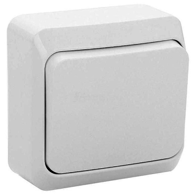 Переключатель 1 клавишный открытой установки Белый Этюд Schneider Electric