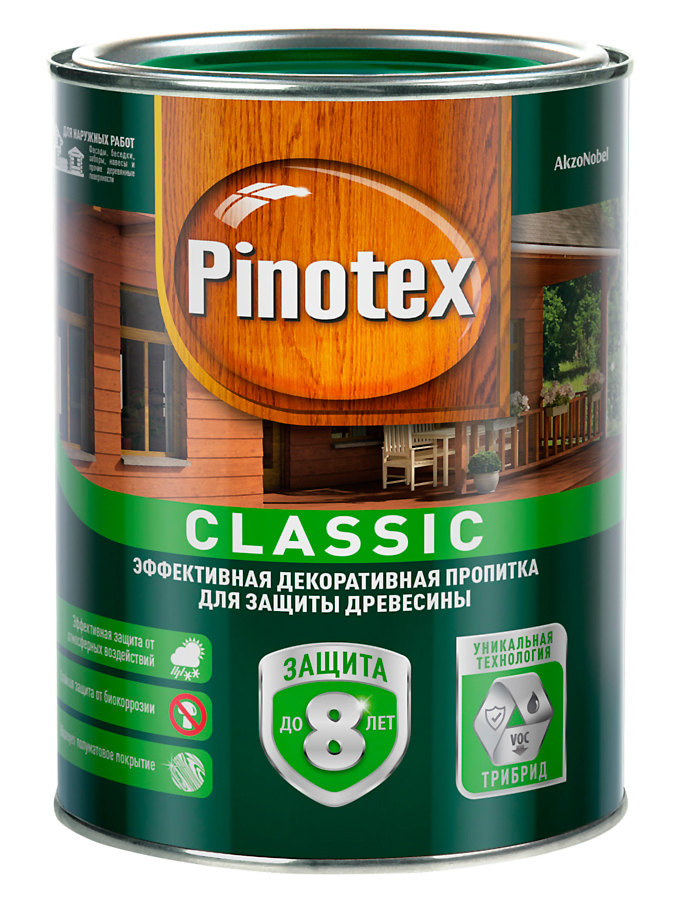 Антисептик Pinotex CLASSIC калужница для наружных работ  1л от магазина Экономстрой