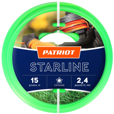Леска для триммера (2,4 мм; 15 м; звезда; зеленая) Patriot Starline 805201061 купить в отделе магазина Экономстрой