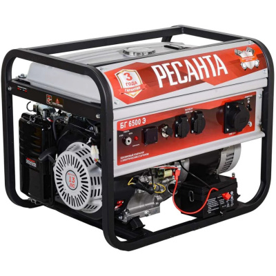 Электрогенератор Ресанта БГ 6500Э, ручной стартер/электростартер, 5,5 кВт