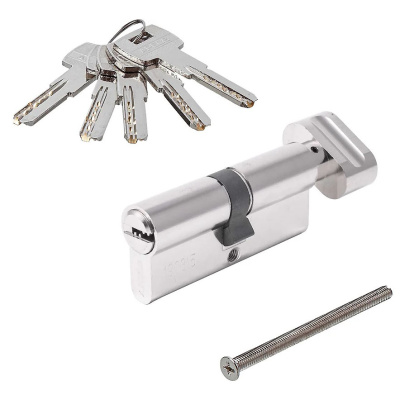 Цилиндровый механизм Apecs SM-70-C-NI, ключ/вертушка, никель купить в отделе магазина Экономстрой