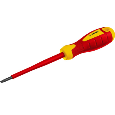 Отвертка шлицевая Зубр, SL3,0х100 мм, диэлектрическая, до 1000В купить в отделе магазина Экономстрой