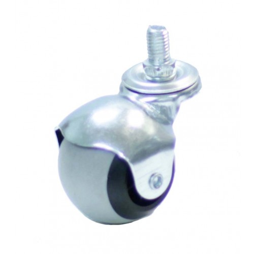 картинка Колёсная опора мебельная штырь D=50 поворотная серая резина шар М10 5006050М10 С от магазина Экономстрой