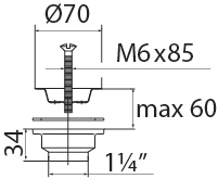 Выпуск VIR с нержавеющей чашкой 70 мм 1 1/4" 30981206