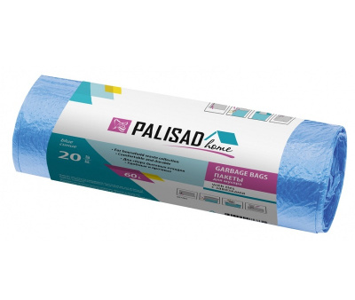 Мешки для мусора с завязками 60 л / 20 шт синие Home Palisad купить в отделе магазина Экономстрой