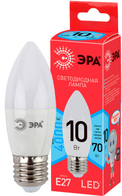 Лампа светодиодная Эра Red Line LED B35-10W-840-E27 R Е27 / E27, свеча, 10 Вт, 800lm 4000К, Б0050696 купить в отделе магазина Экономстрой