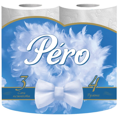 Бумага туалетная Pero Mix, белый, 3 слоя, 4 рулона купить в отделе магазина Экономстрой