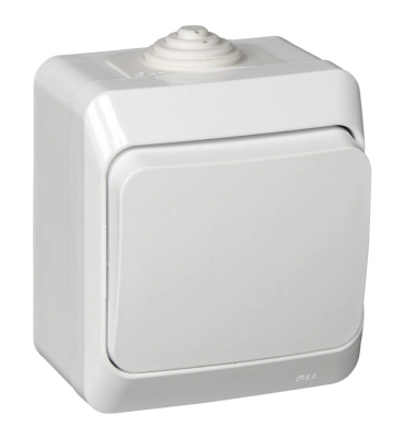 Выключатель 1 клавишный открытой установки Белый IP44 Этюд Schneider Electric BA10-041B