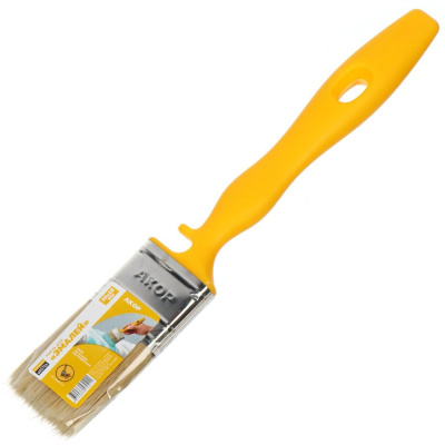 Кисть плоская Акор Эмали Мастер, натуральная щетина, 35х12 мм купить в отделе магазина Экономстрой