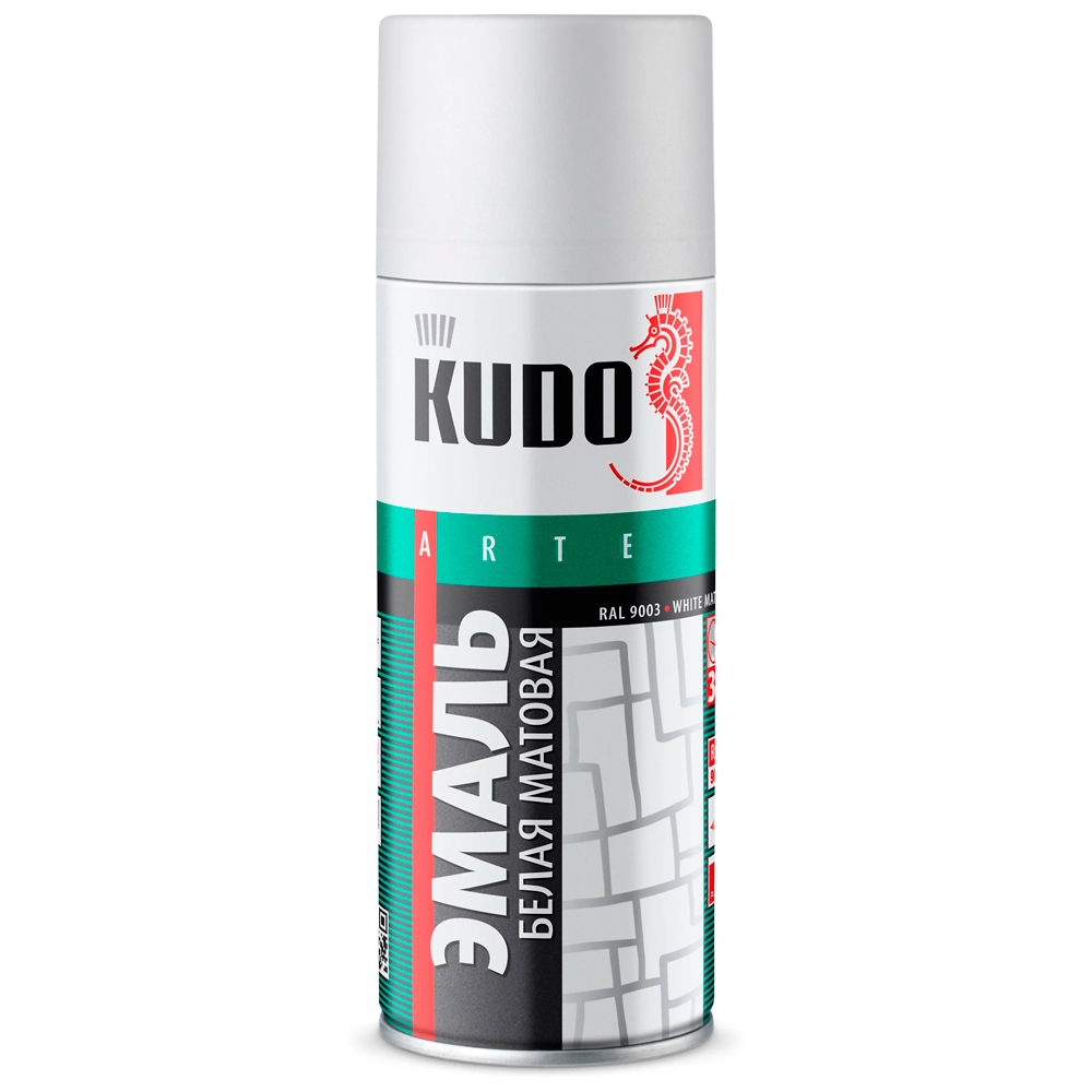 Краска аэрозольная универсальная алкидная Kudo KU-1101 (белая матовая; RAL 9003), 520 мл купить в отделе Аэрозольные магазина Экономстрой