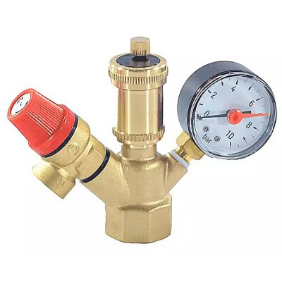 Группа безопасности котла SantechSystems, латунь, 1" (3 бар до 44 кВт) купить в отделе магазина Экономстрой