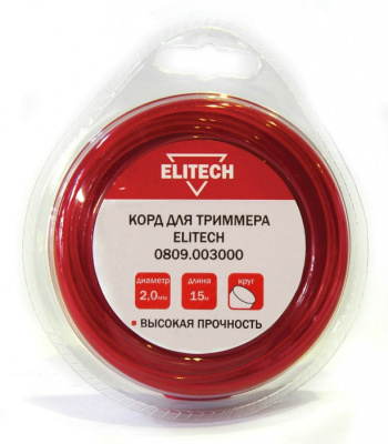 Леска для триммера (2 мм; 15 м; круг) Elitech 0809.003000