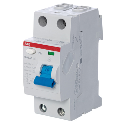 Устройство защитного отключения (УЗО) ABB F202, 2P, 63A, 300мA, тип AC, 2CSF202001R3630