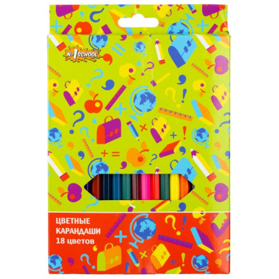 Карандаши цветные №1School, Отличник, 18 цветов купить в отделе магазина Экономстрой