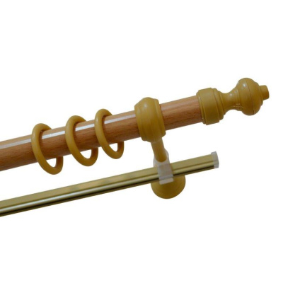 Карниз круглый, металлопластик, бук, d 28, 3 м