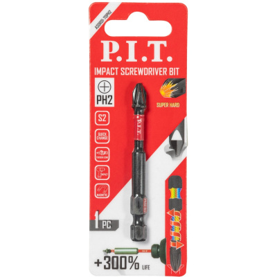 Бита ударная магнитная, PH2x70 мм, P.I.T., S2, ASDR01-70PH2 купить в отделе магазина Экономстрой