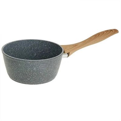 Ковш алюминиевый с антипригарным покрытием Alpenkok grey marble, индукция, 1,5 л