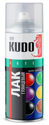 Лак аэрозольный акриловый универсальный глянцевый Kudo KU-9002, 520 мл купить в отделе магазина Экономстрой
